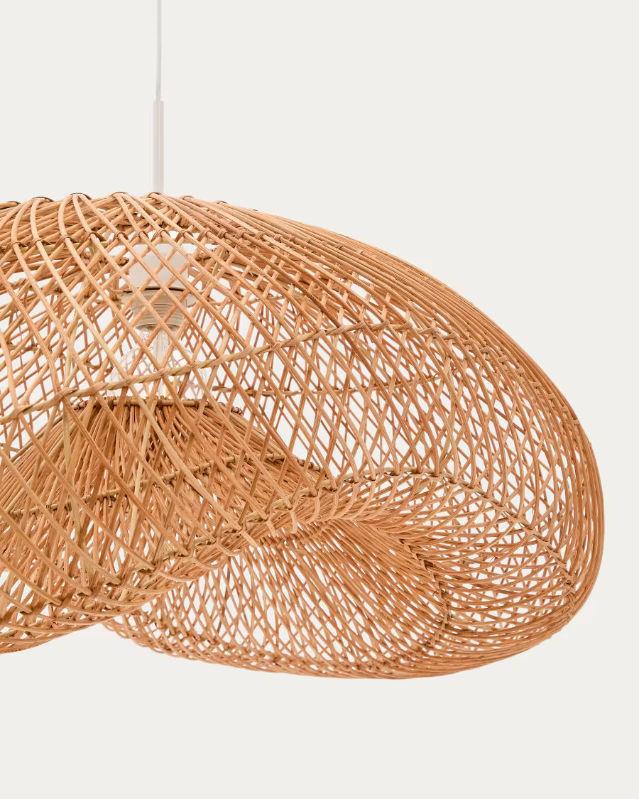 Isora rattan ceiling lamp shade with natural finish 80 x 35cm