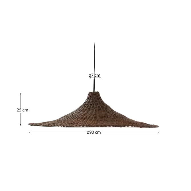 Bladia rattan ceiling lamp shade with brown finish ?90cm