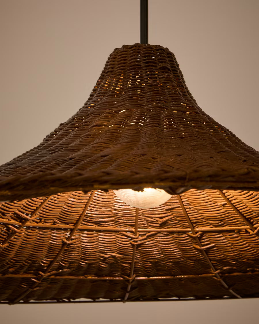 Bladia rattan ceiling lamp shade with brown finish ?90cm