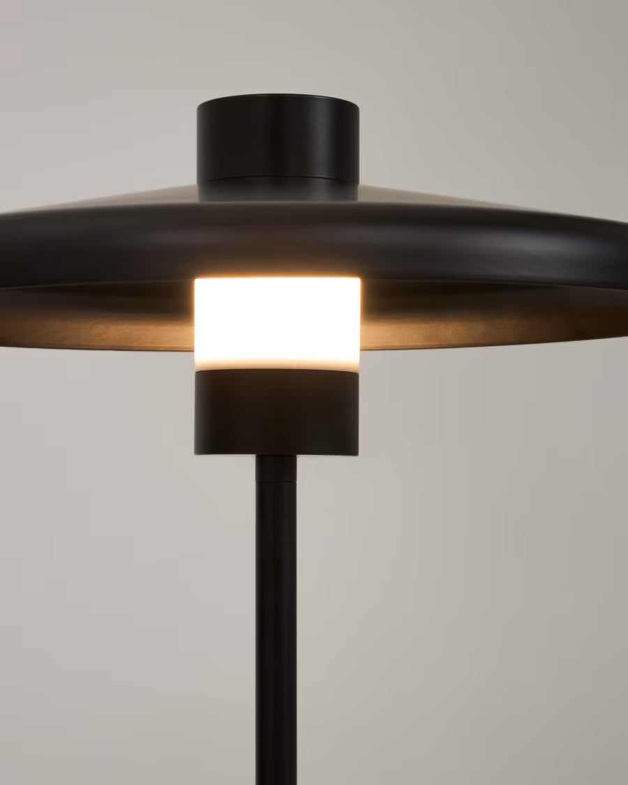 Nuvira table lamp in black satin metal