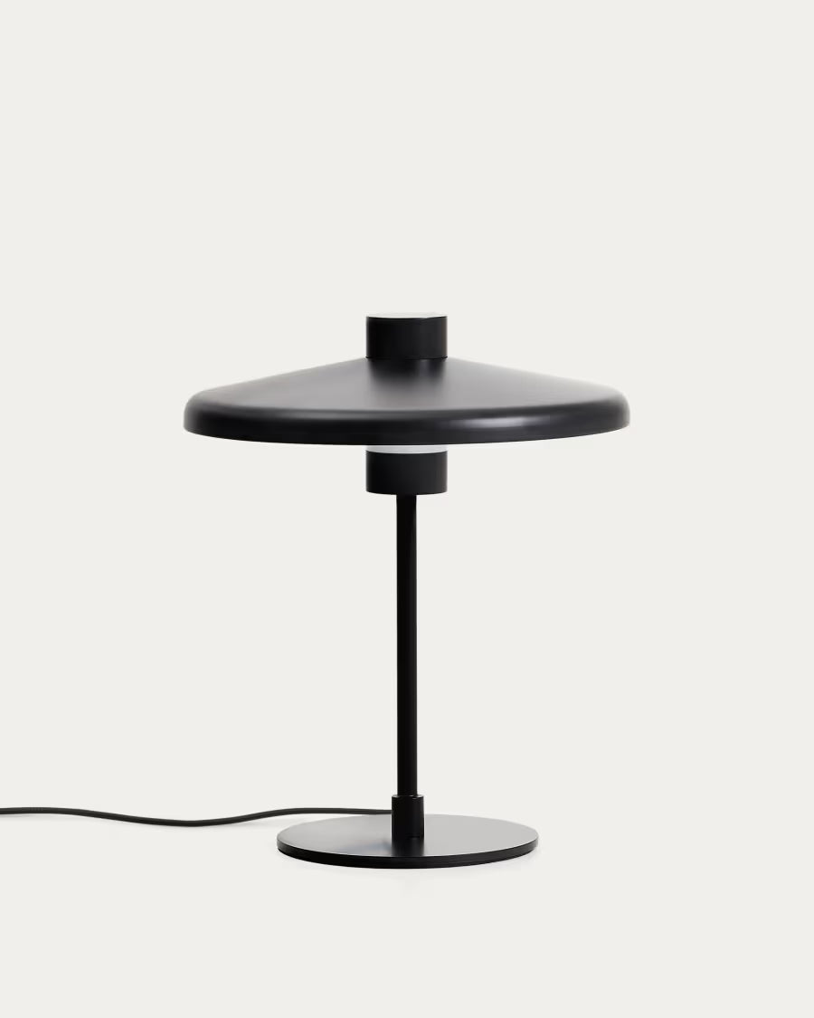 Nuvira table lamp in black satin metal