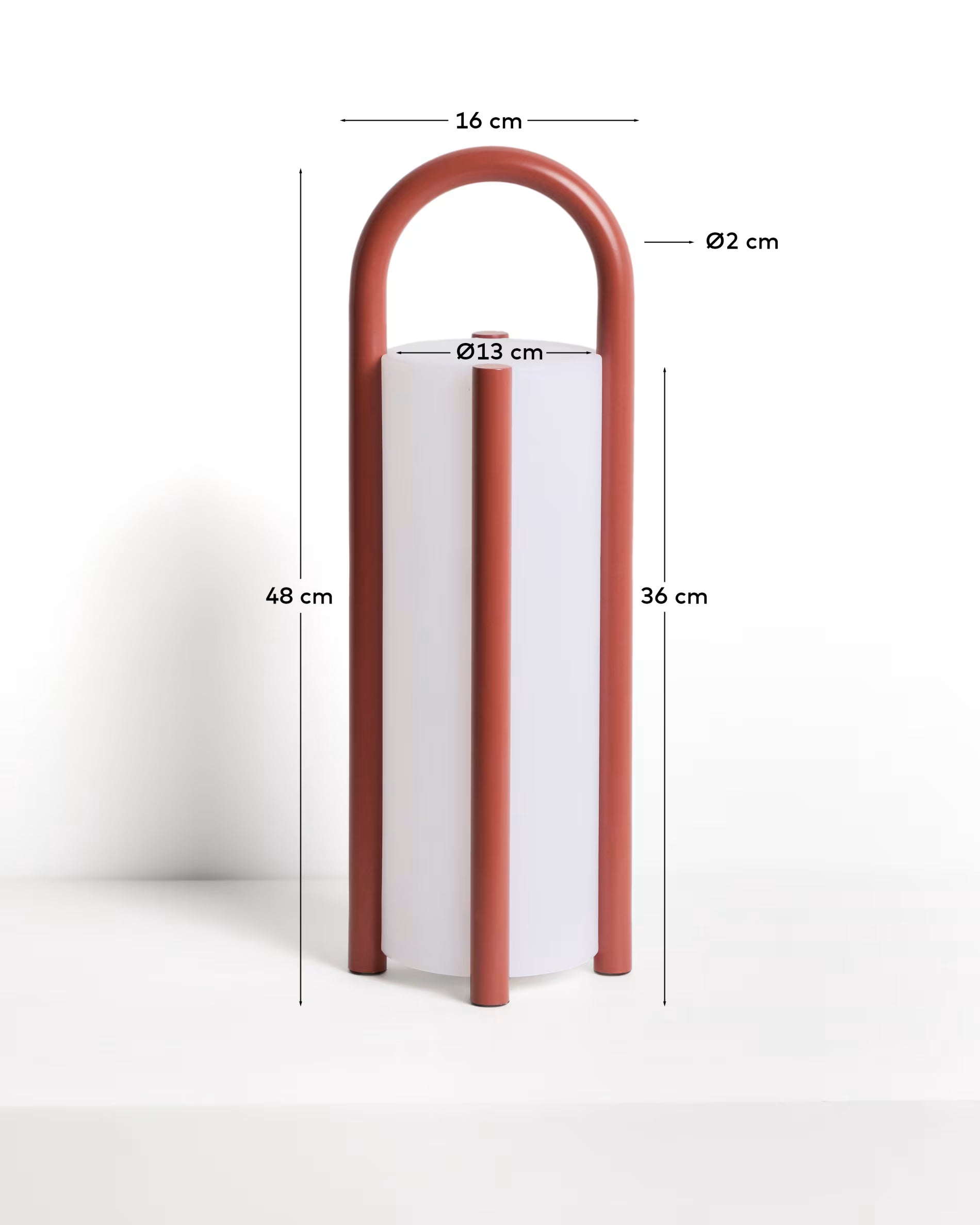 Leros large portable table lamp in terracotta