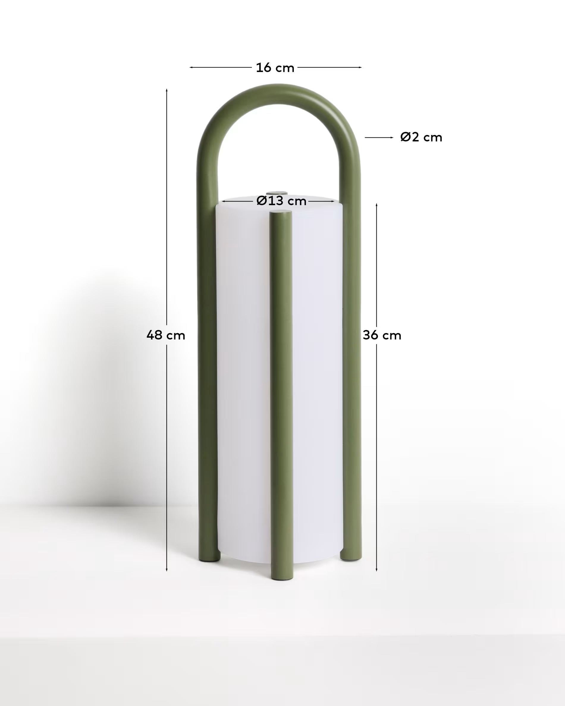 Leros large portable table lamp in green