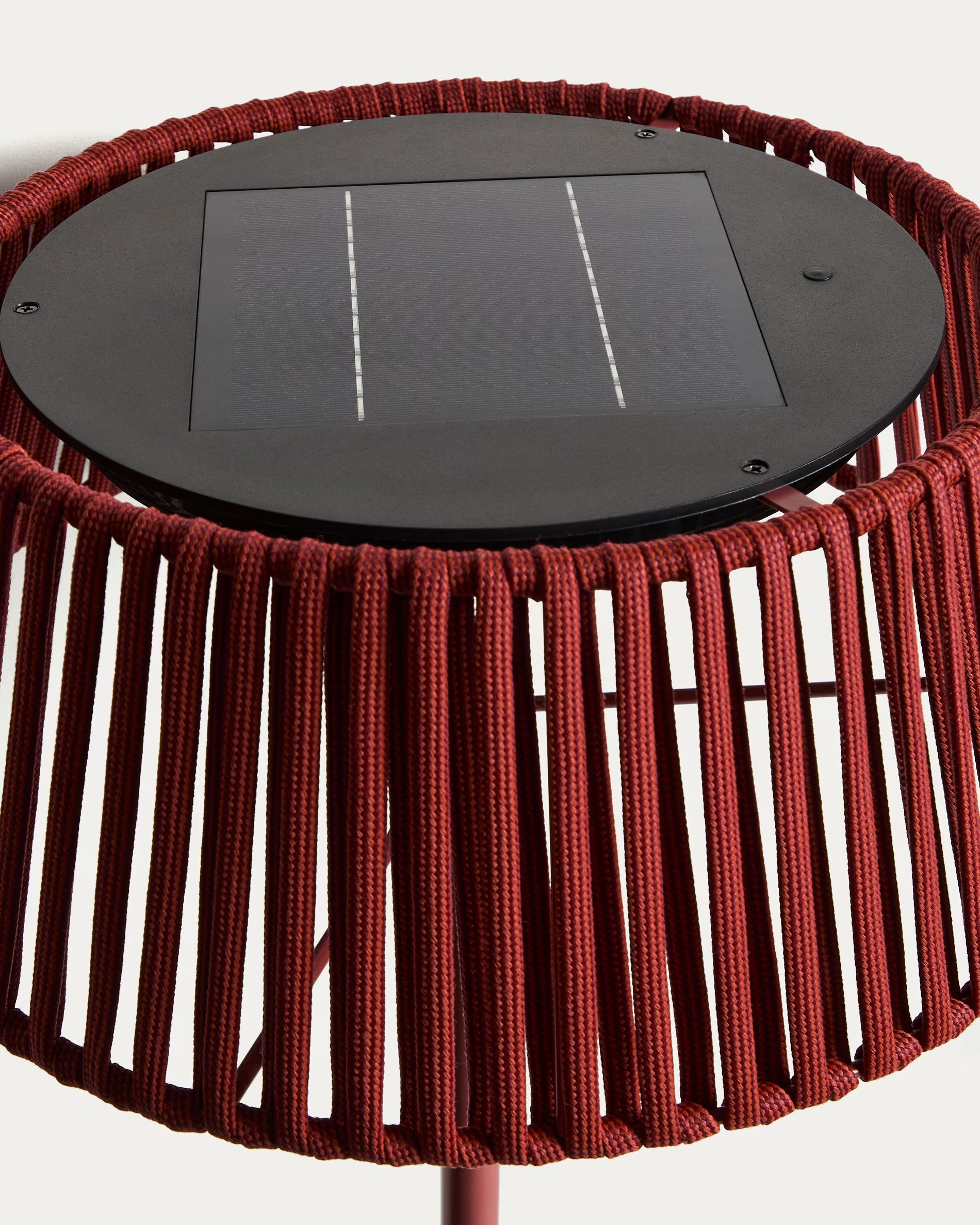 Aldet outdoor solar floor lamp in terracotta Ø46cm.