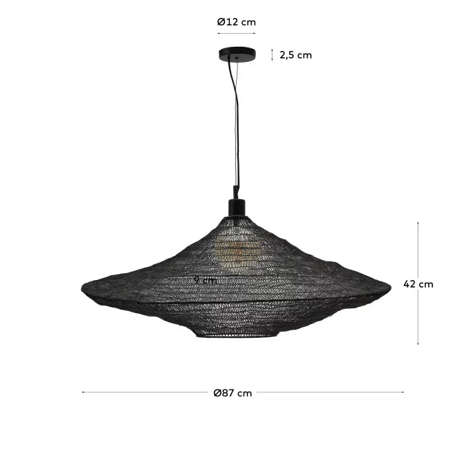 Metal Makai ceiling lamp with black finish ? 87 cm