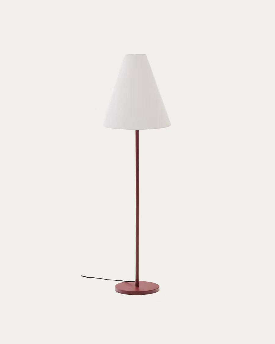 Navat Floor Lamp with a Metal Base in a Terracotta Painted Finish