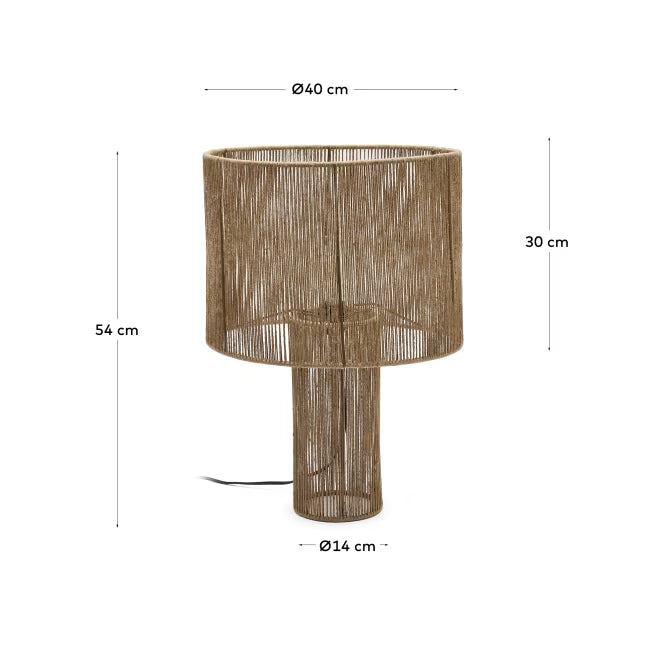 Pontos table lamp in jute with a natural finish