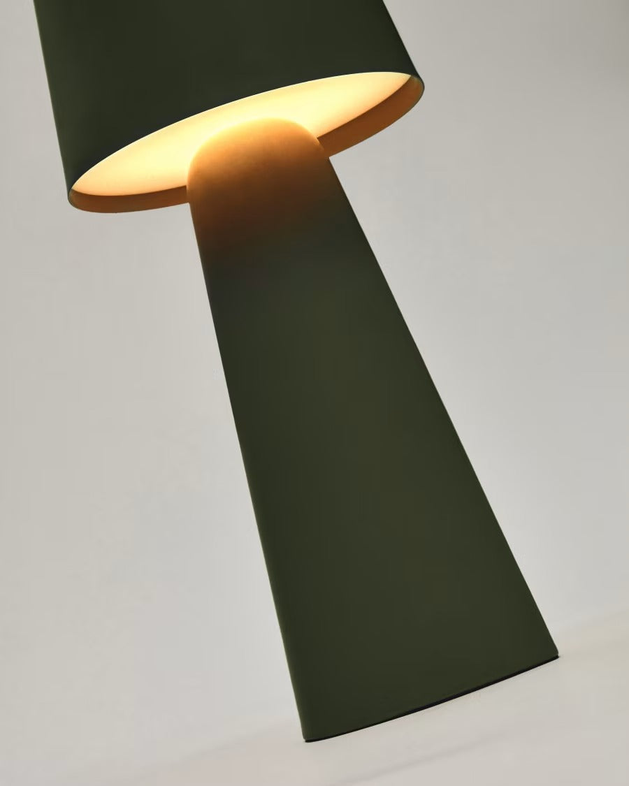 Arenys Large Outdoor Metal Table Lamp in Green