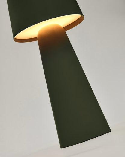 Arenys Large Outdoor Metal Table Lamp in Green