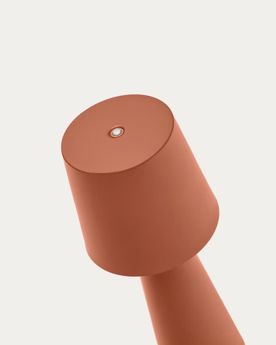 Arenys Small Outdoor Metal Table Lamp in Terracotta