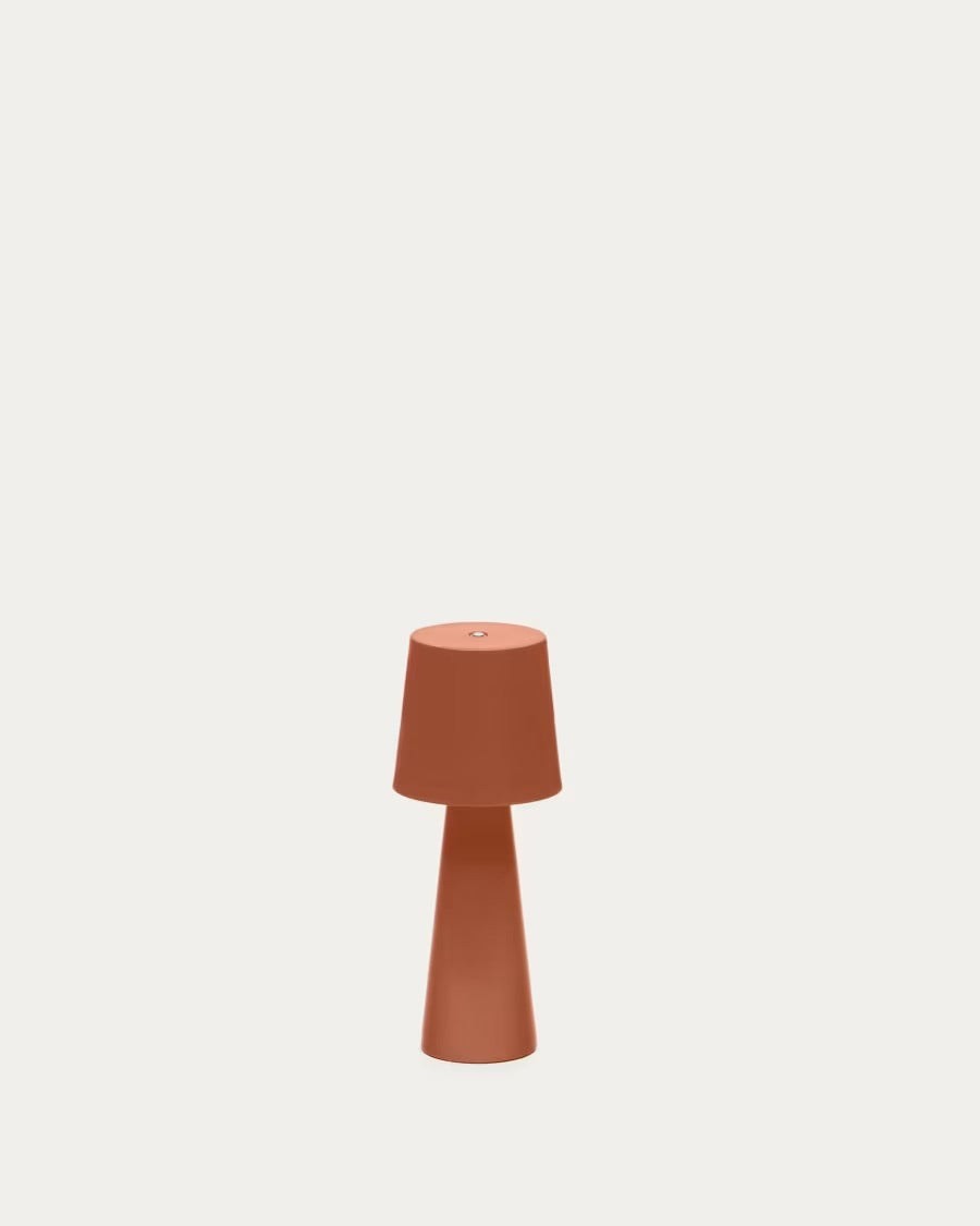 Arenys Small Outdoor Metal Table Lamp in Terracotta
