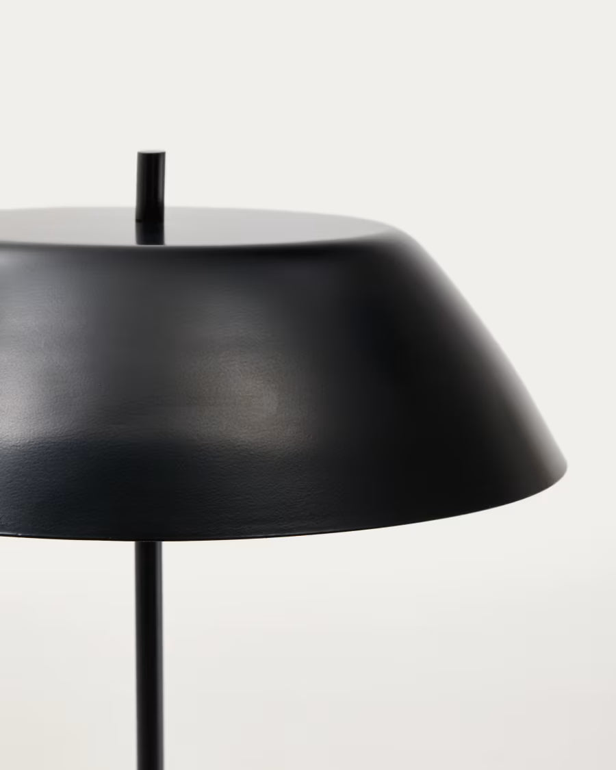 Sayra table lamp made of black marble and metal in a black painted finish