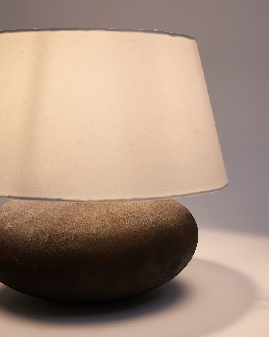 Nessi Metal Table Lamp in a Black Terracotta Effect Finish