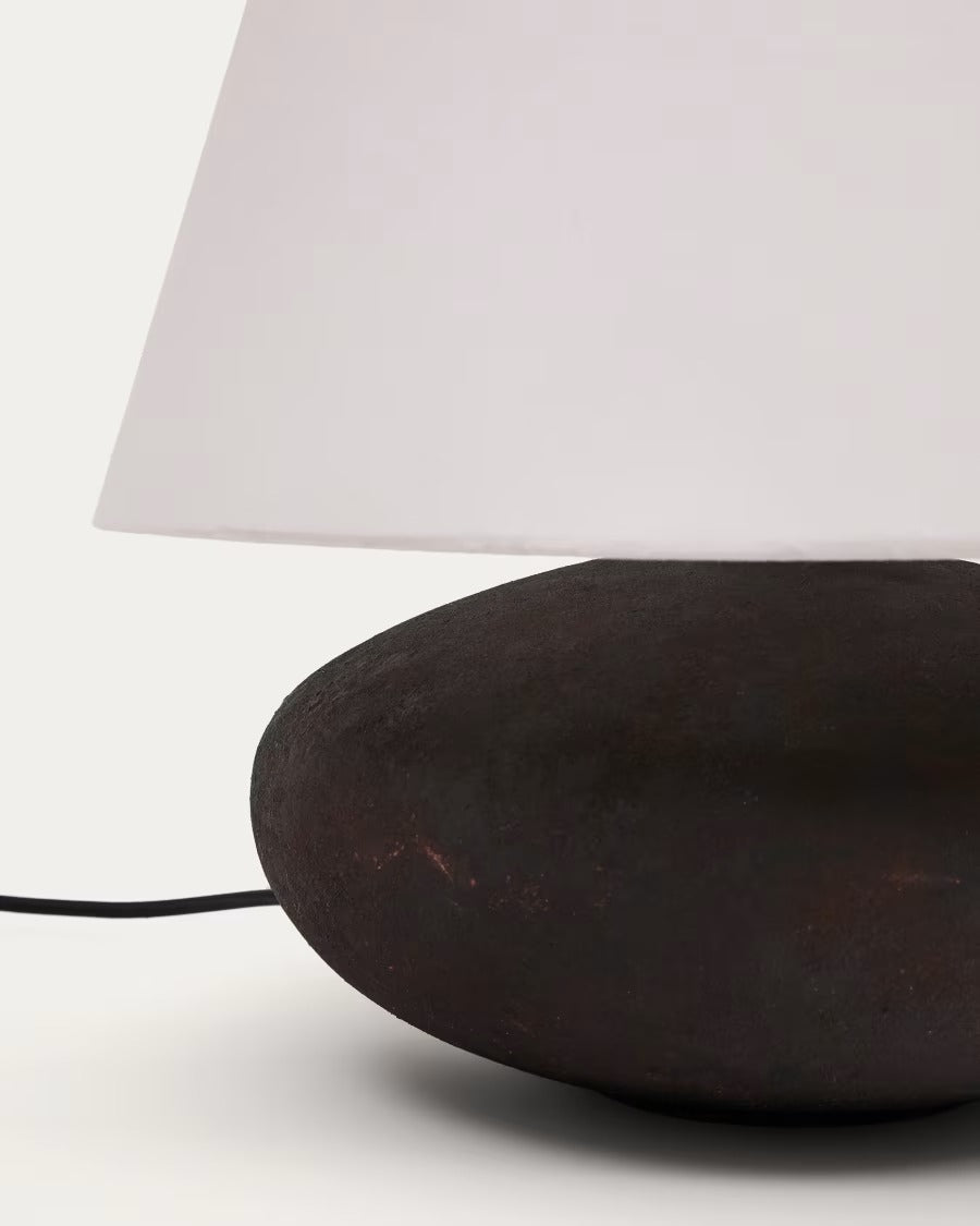 Nessi Metal Table Lamp in a Black Terracotta Effect Finish