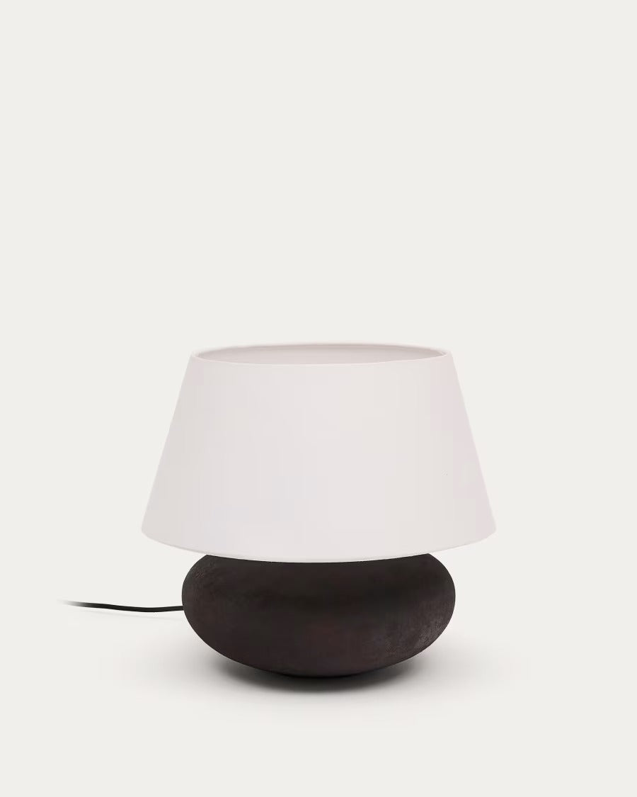 Nessi Metal Table Lamp in a Black Terracotta Effect Finish