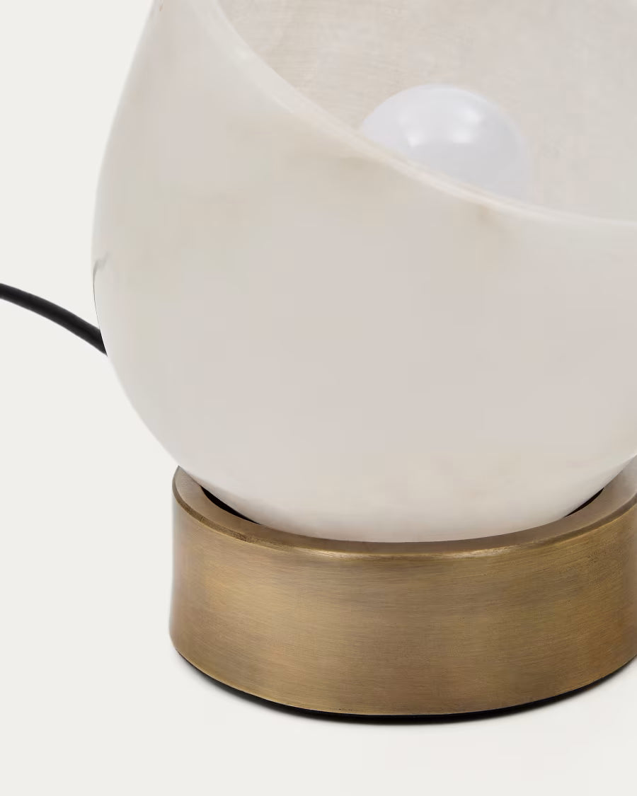 Shenli table lamp in alabaster and metal with a brass finish