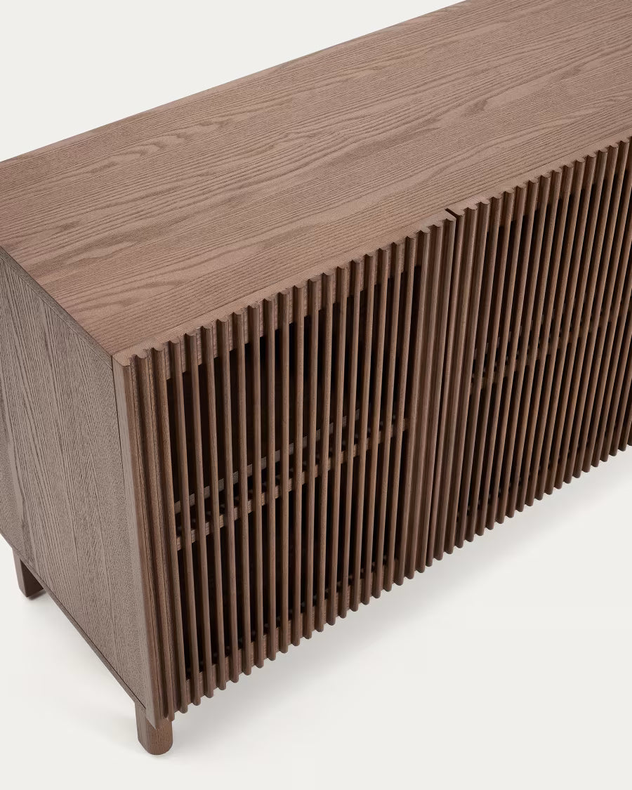 Beyla Sideboard in ash veneer and solid ash wood with walnut finish 181 x 71.5cm