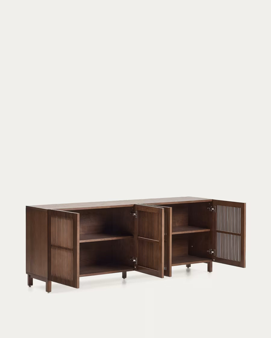 Beyla Sideboard in ash veneer and solid ash wood with walnut finish 181 x 71.5cm