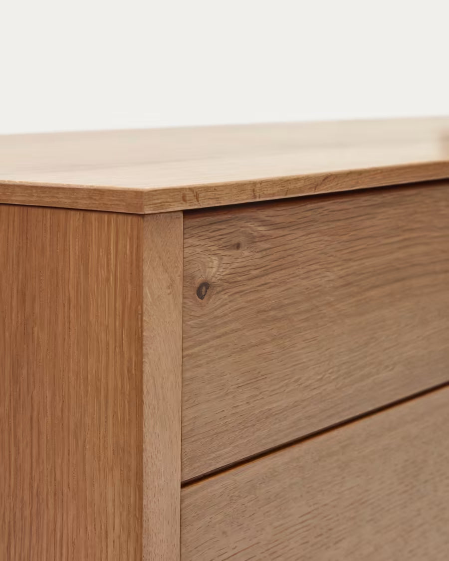 Alguema sideboard with 4 doors in oak veneer with natural finish