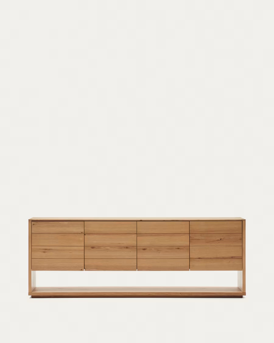 Alguema sideboard with 4 doors in oak veneer with natural finish