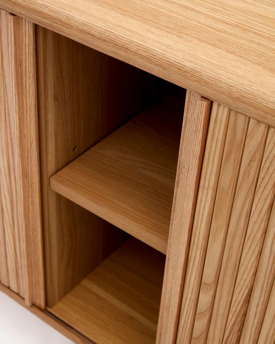 Mailen 2 door sideboard in ash veneer with a natural finish