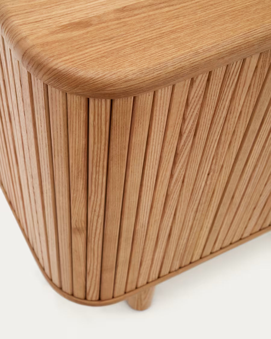 Mailen 2 door sideboard in ash veneer with a natural finish