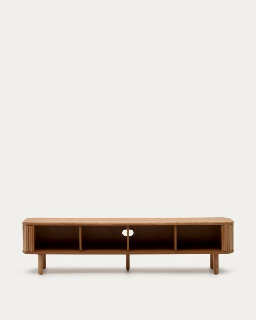 Mailen 2 Door TV Stand in ash veneer with a natural finish 200 x 50 cm