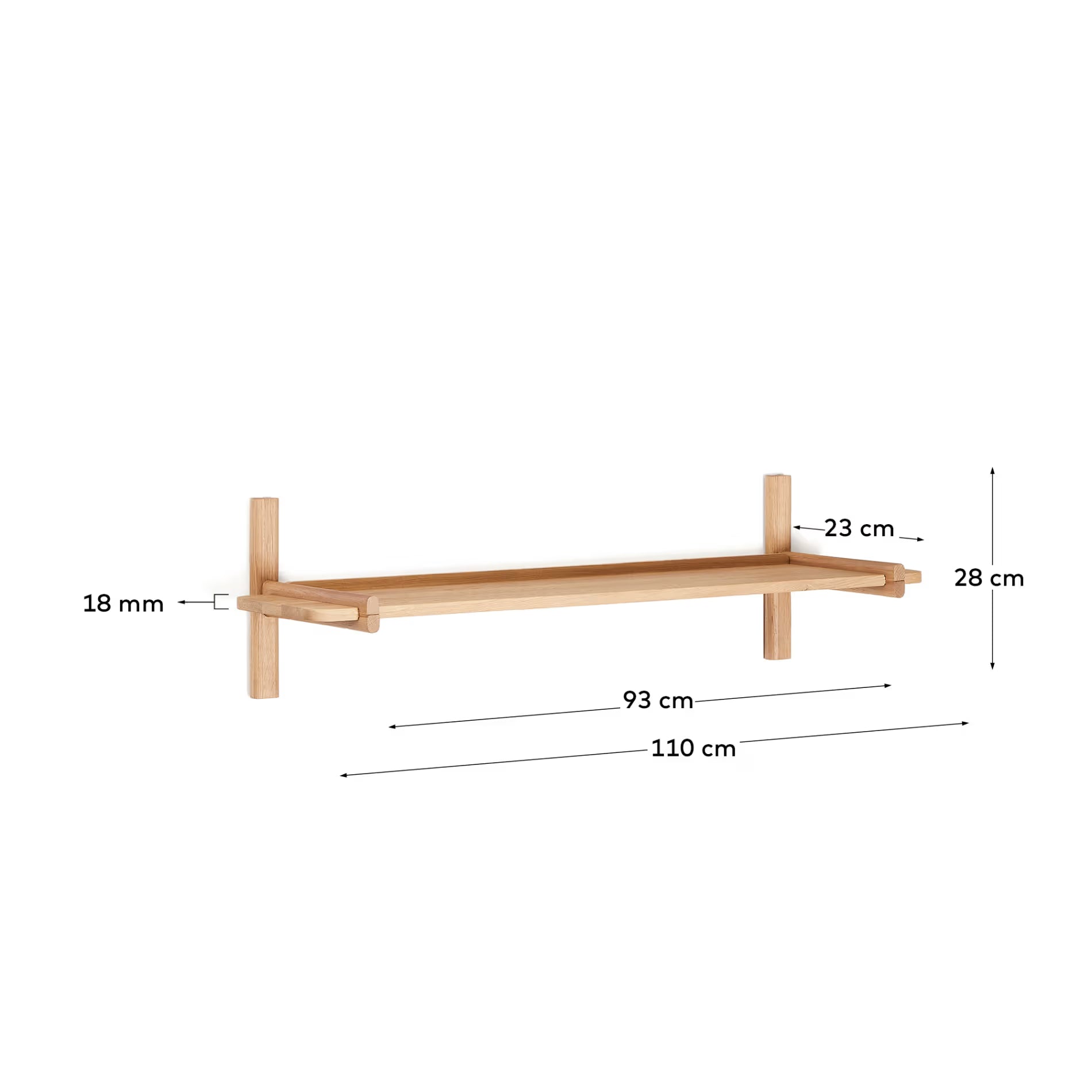 Sitra modular shelf, 1 in a natural finish, 110 cm