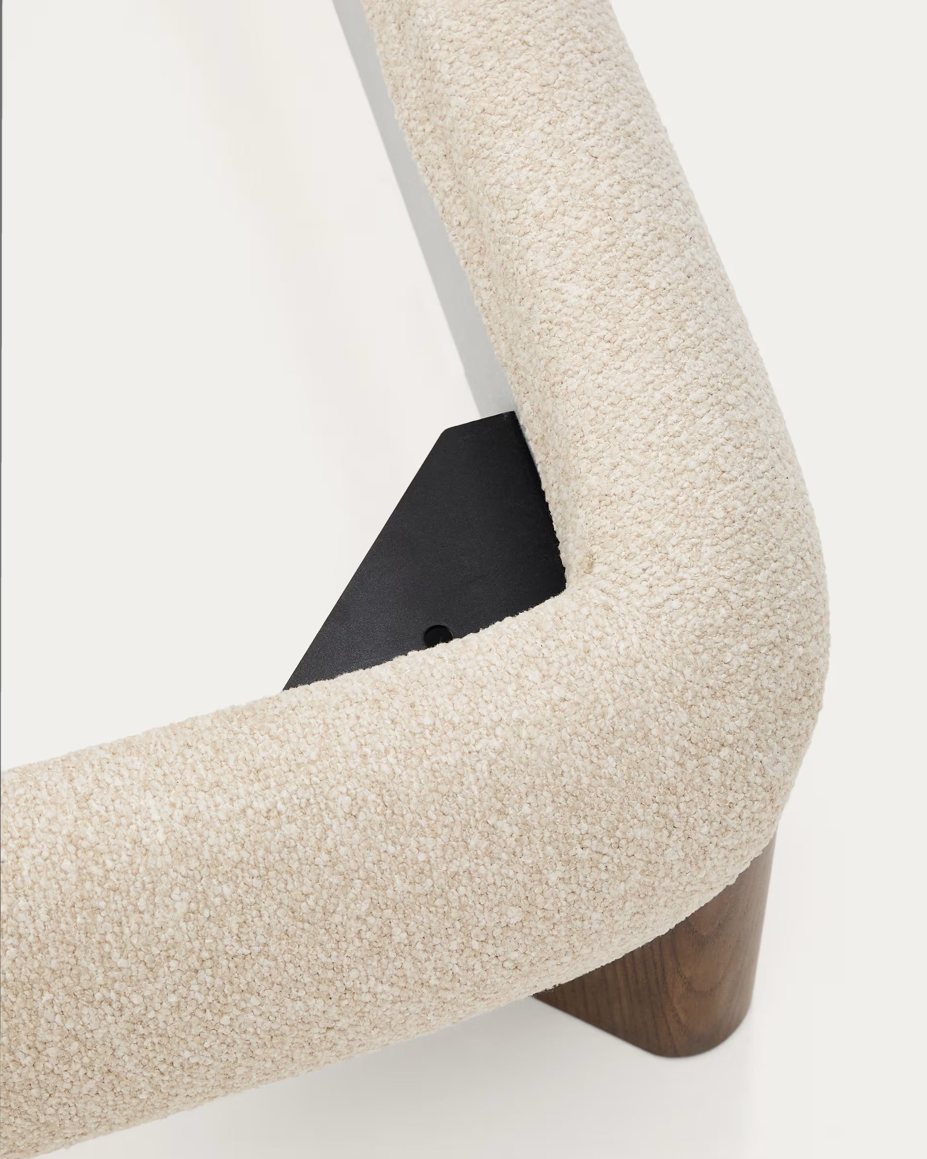 Odina ecru bouclé bed with removable cover for 160 x 200cm