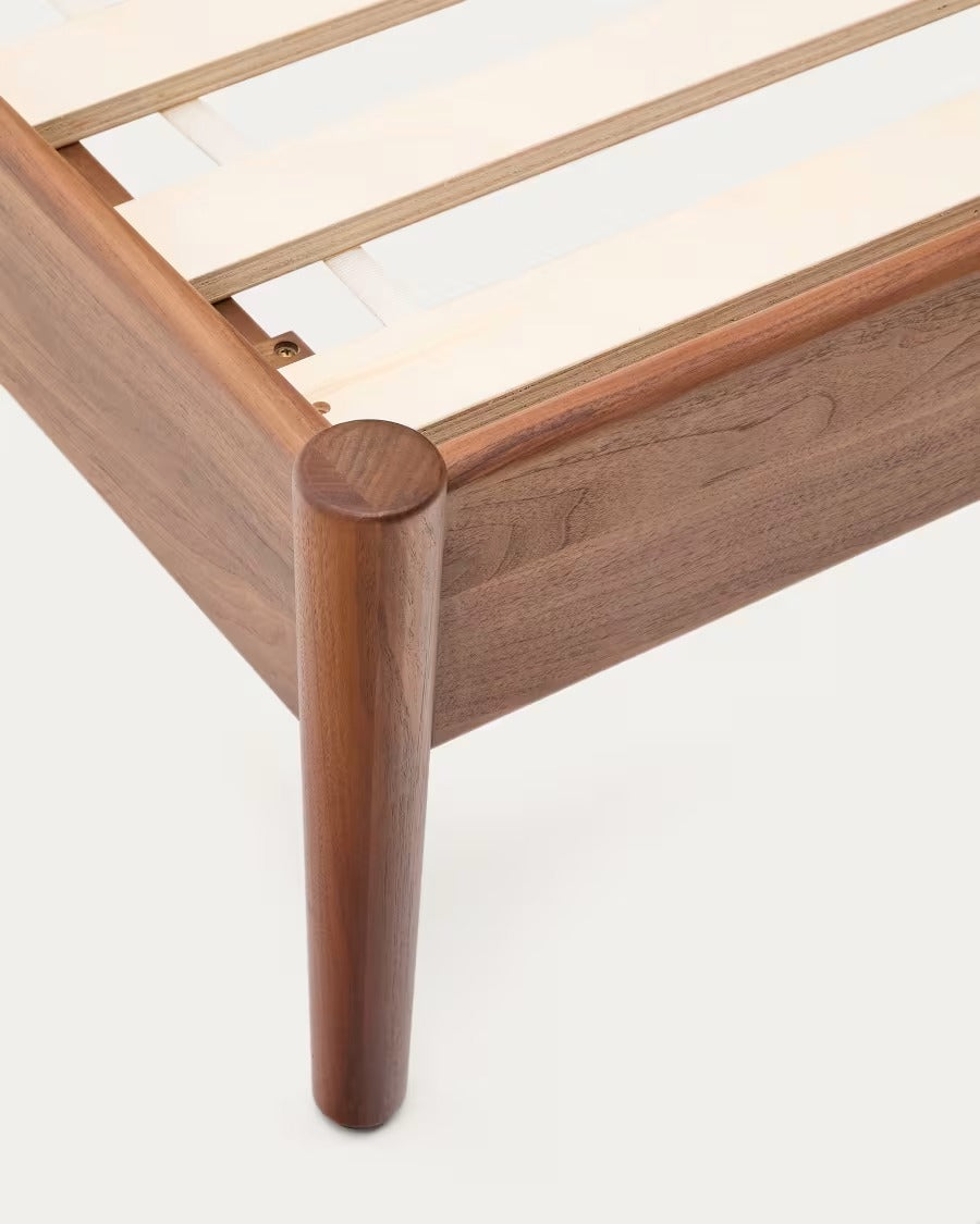 Elan Bed in Veneer and Solid Walnut Wood