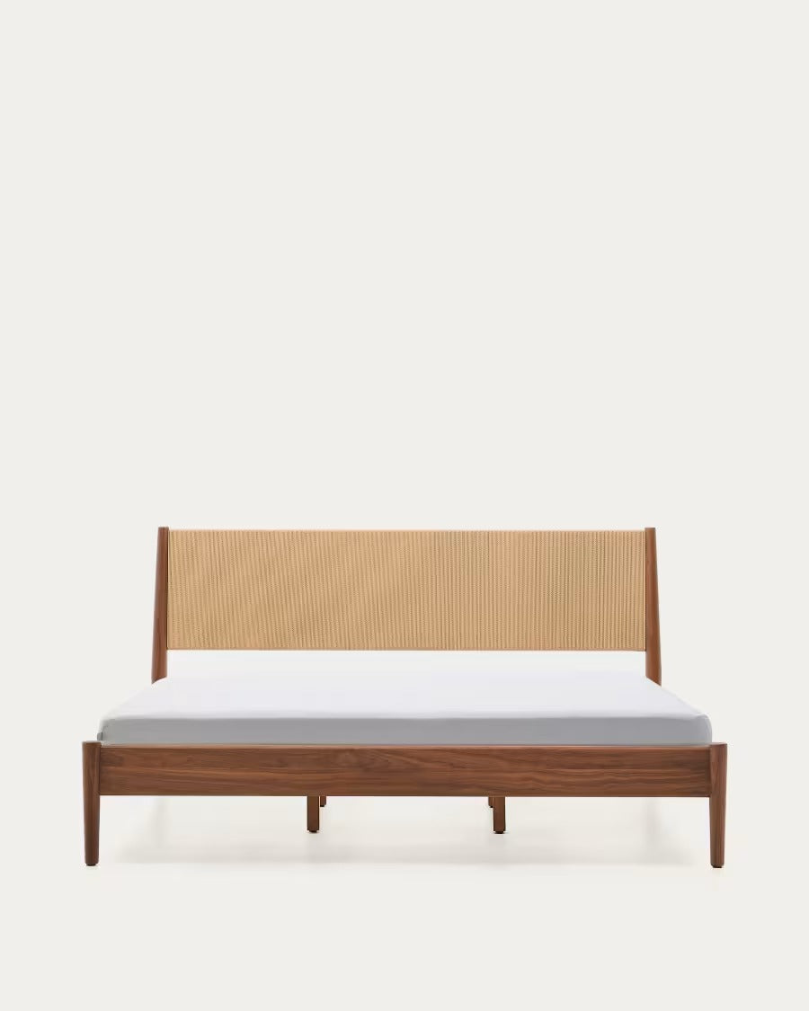 Elan Bed in Veneer and Solid Walnut Wood