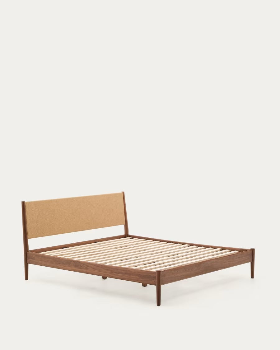 Elan Bed in Veneer and Solid Walnut Wood