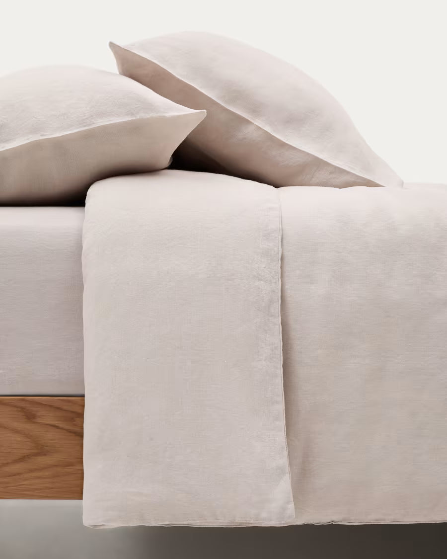 Simmel grey# cotton and linen duvet and pillow cover set# 180 cm bed