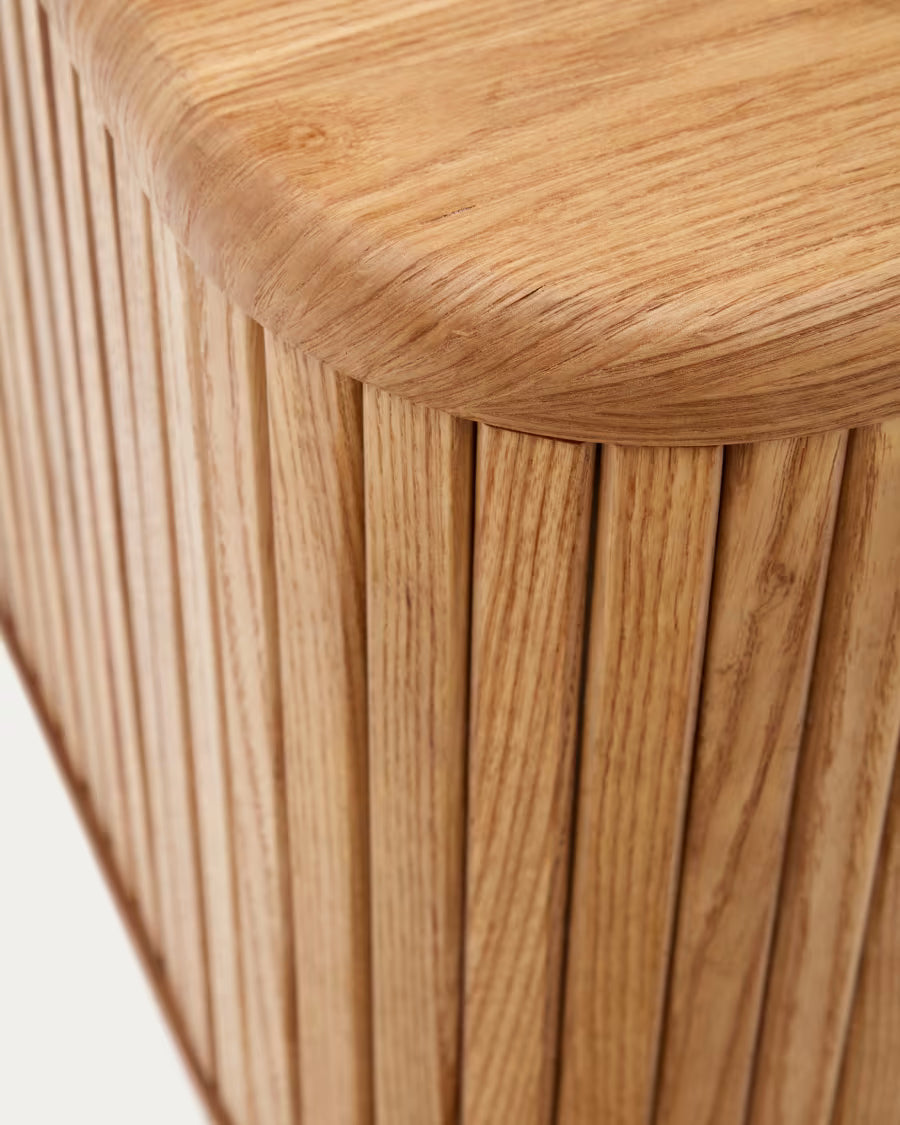 Mailen bedside table in ash veneer with a natural finish 50 x 55 cm