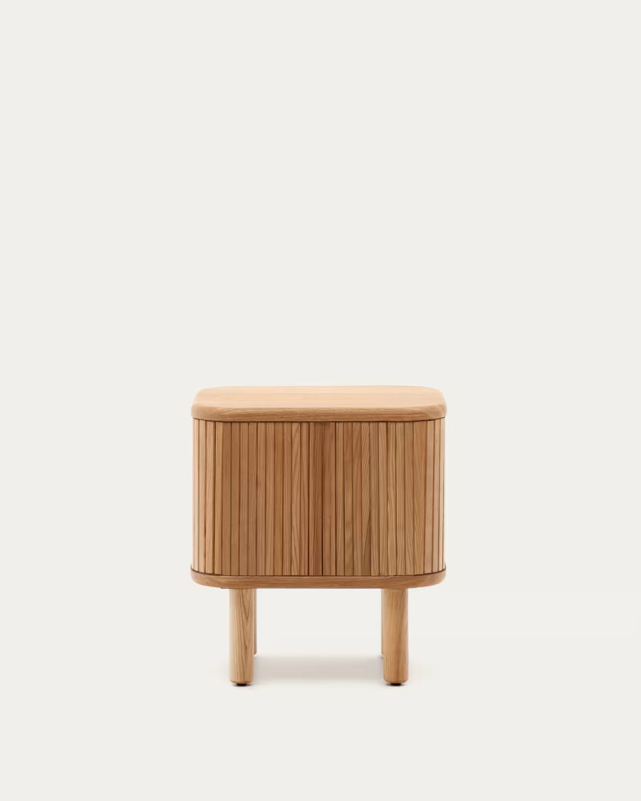 Mailen bedside table in ash veneer with a natural finish 50 x 55 cm