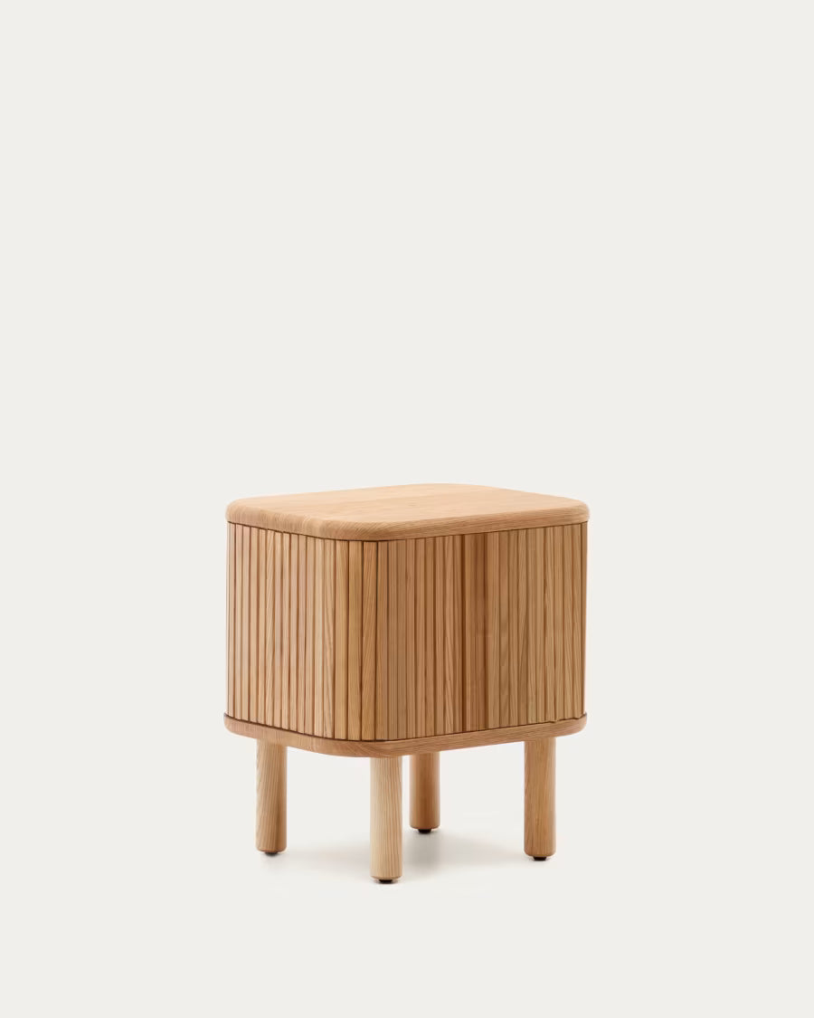 Mailen bedside table in ash veneer with a natural finish 50 x 55 cm