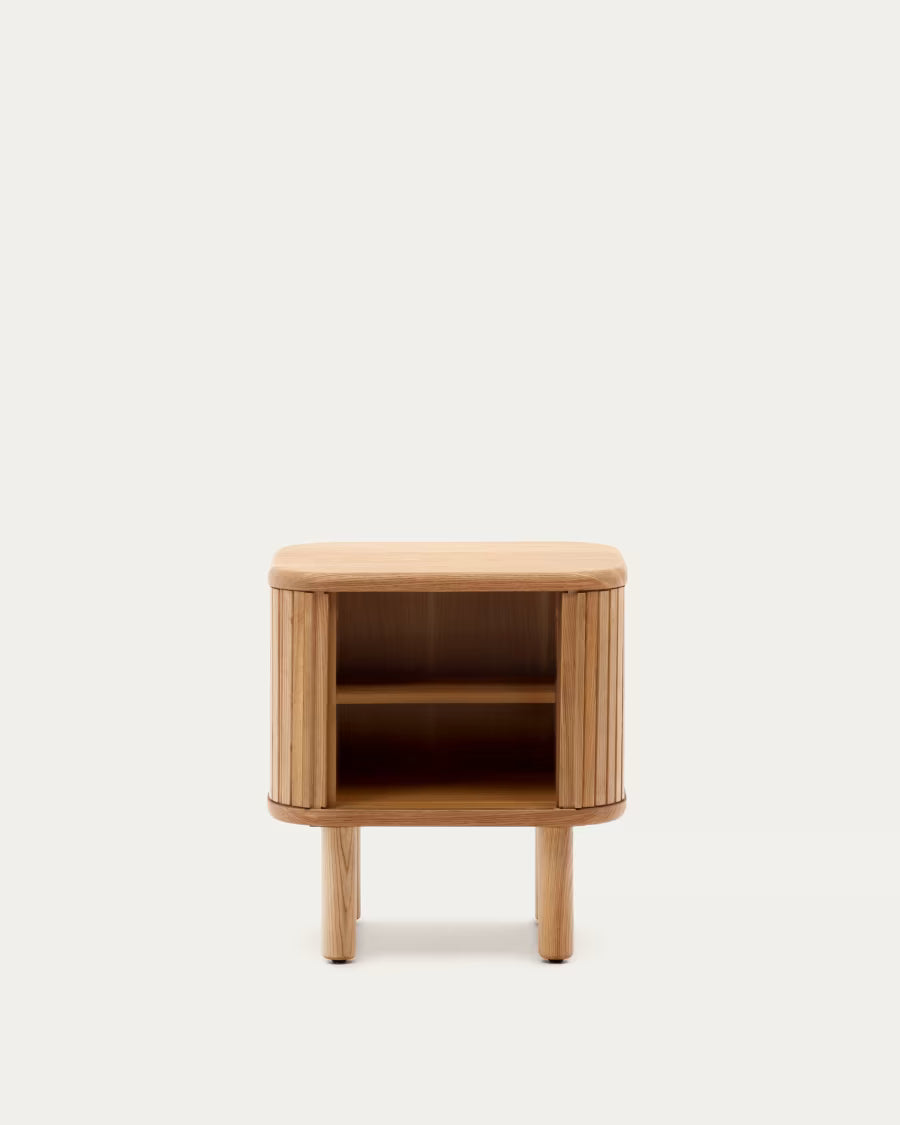 Mailen bedside table in ash veneer with a natural finish 50 x 55 cm