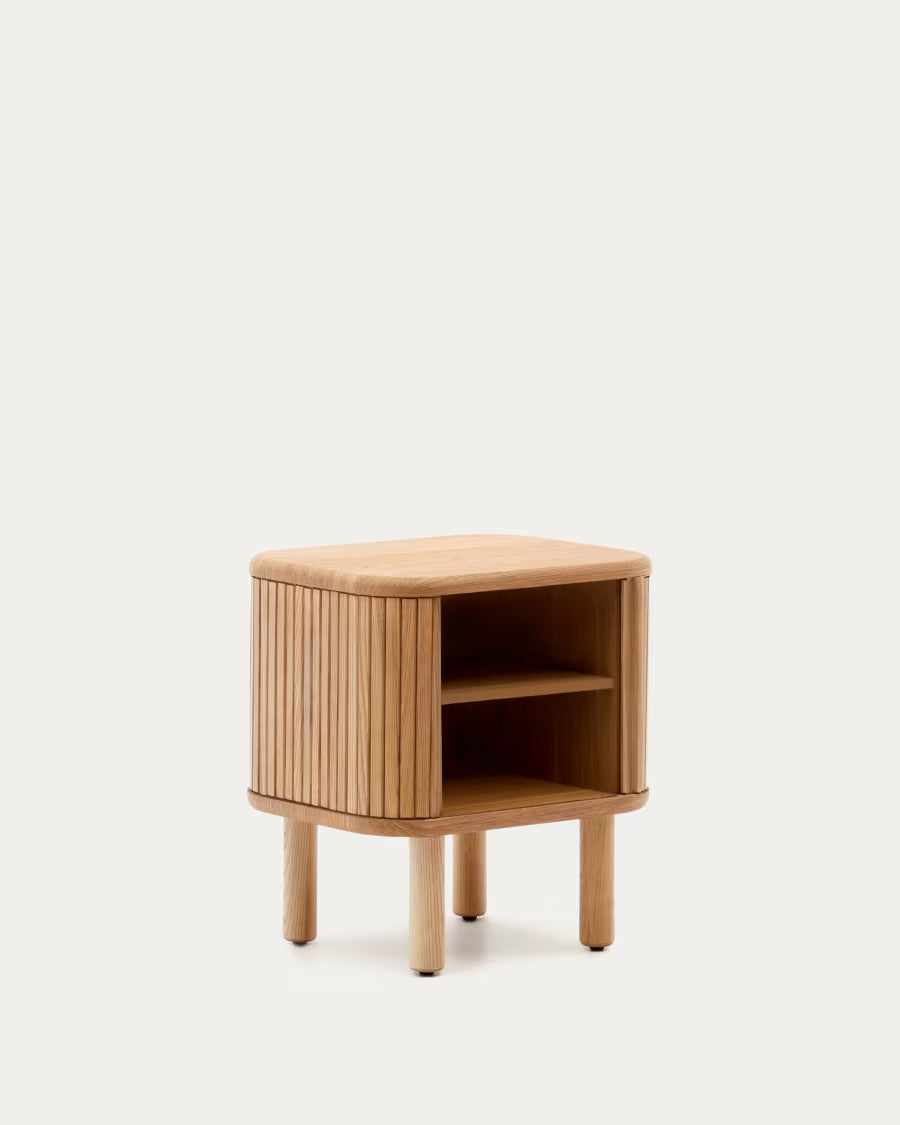 Mailen bedside table in ash veneer with a natural finish 50 x 55 cm