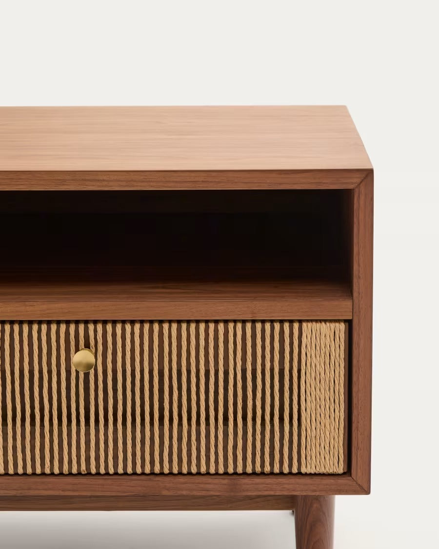 Elan Bedside Table in Veneer and Solid Walnut