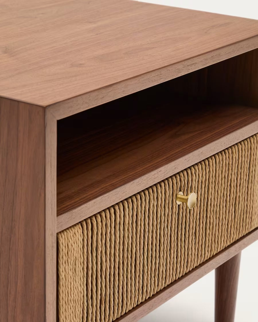 Elan Bedside Table in Veneer and Solid Walnut