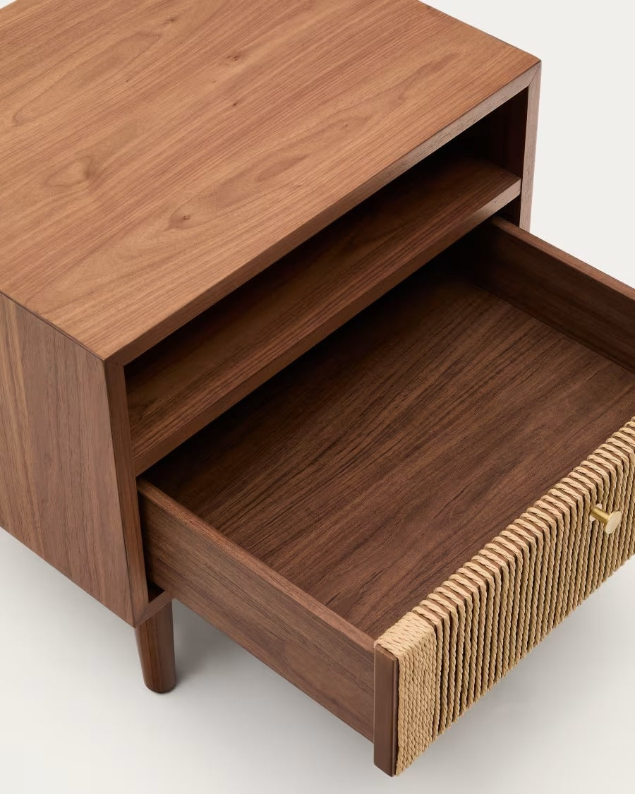 Elan Bedside Table in Veneer and Solid Walnut