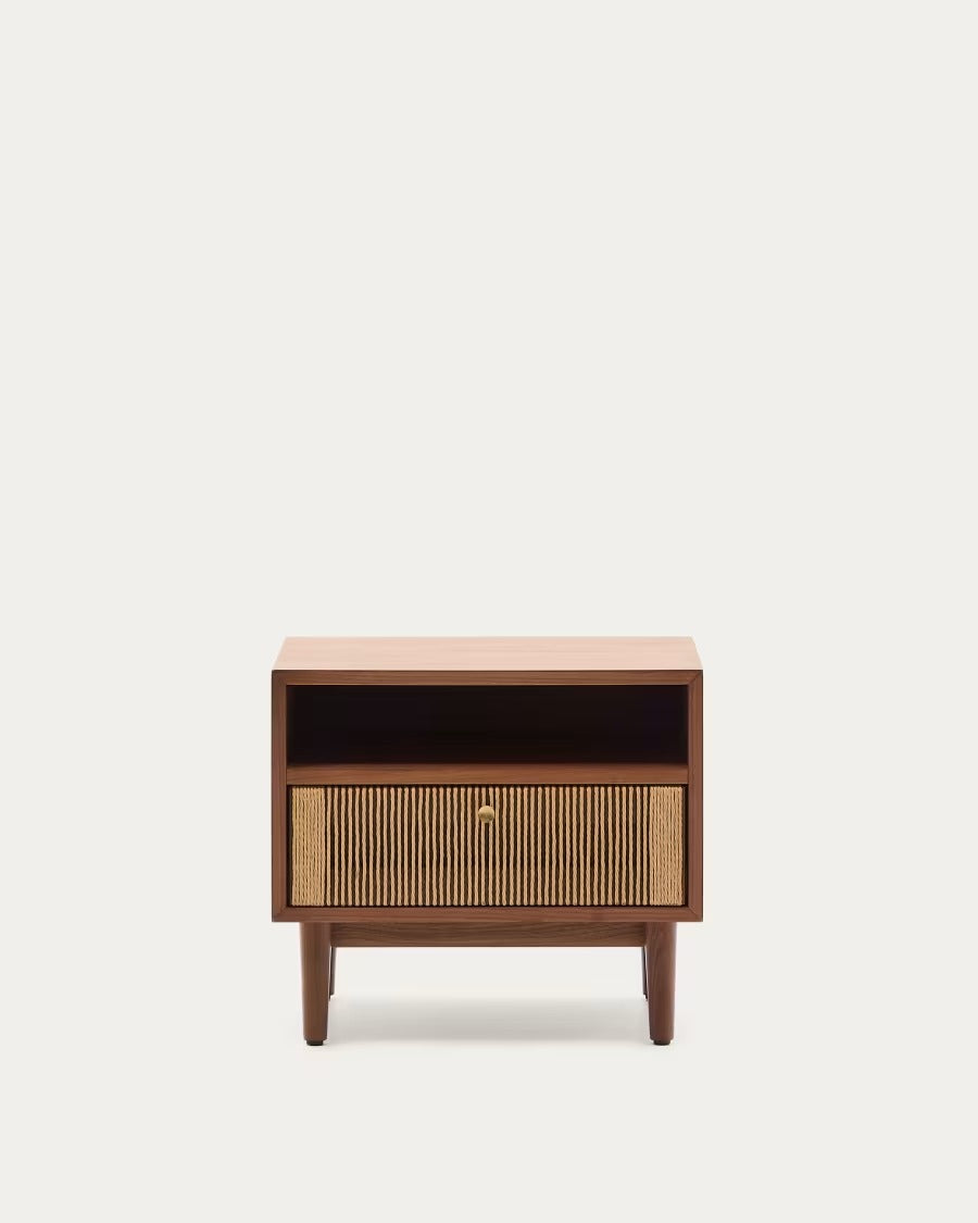Elan Bedside Table in Veneer and Solid Walnut