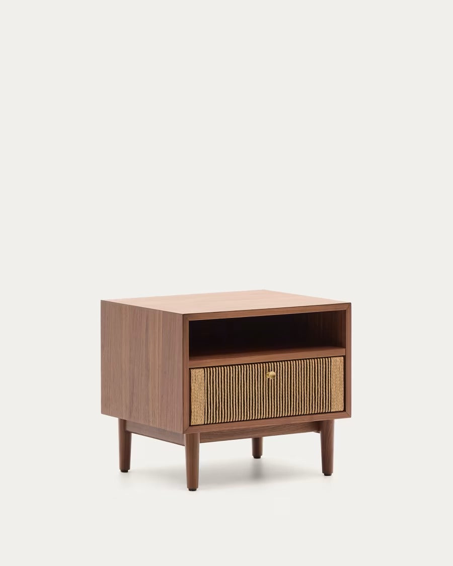 Elan Bedside Table in Veneer and Solid Walnut