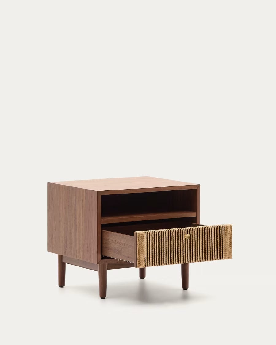 Elan Bedside Table in Veneer and Solid Walnut