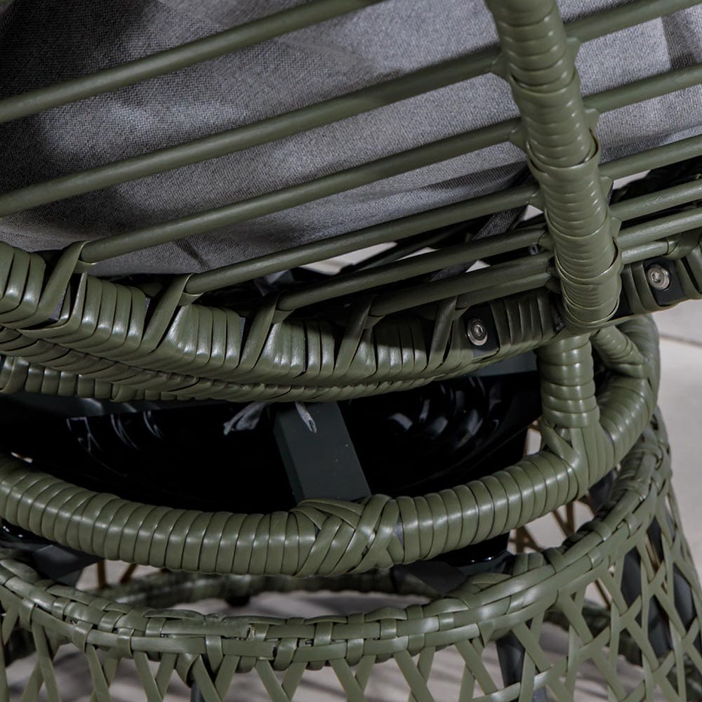 Nest Swivel Rattan Chair Shell Olive