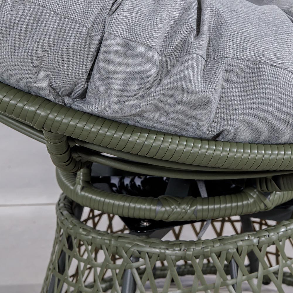 Nest Swivel Rattan Chair Shell Olive