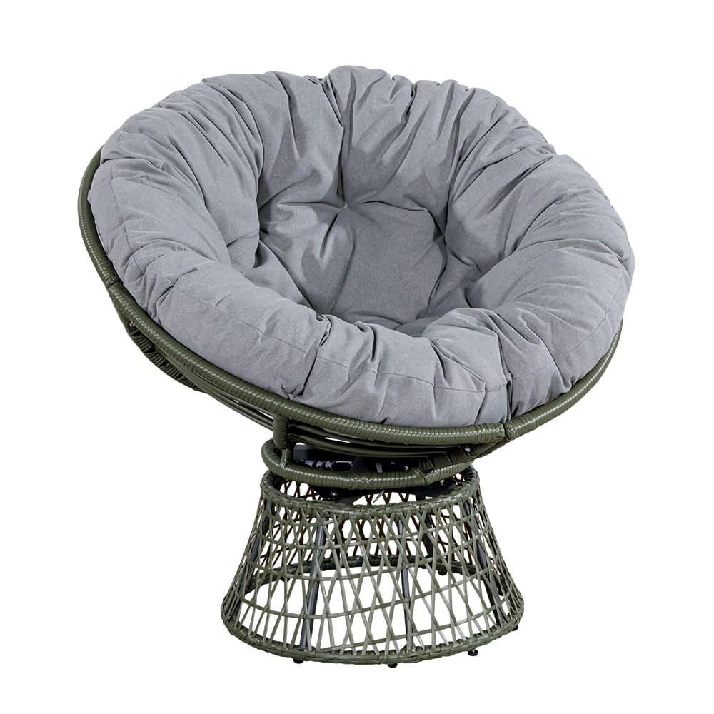 Nest Swivel Rattan Chair Shell Olive