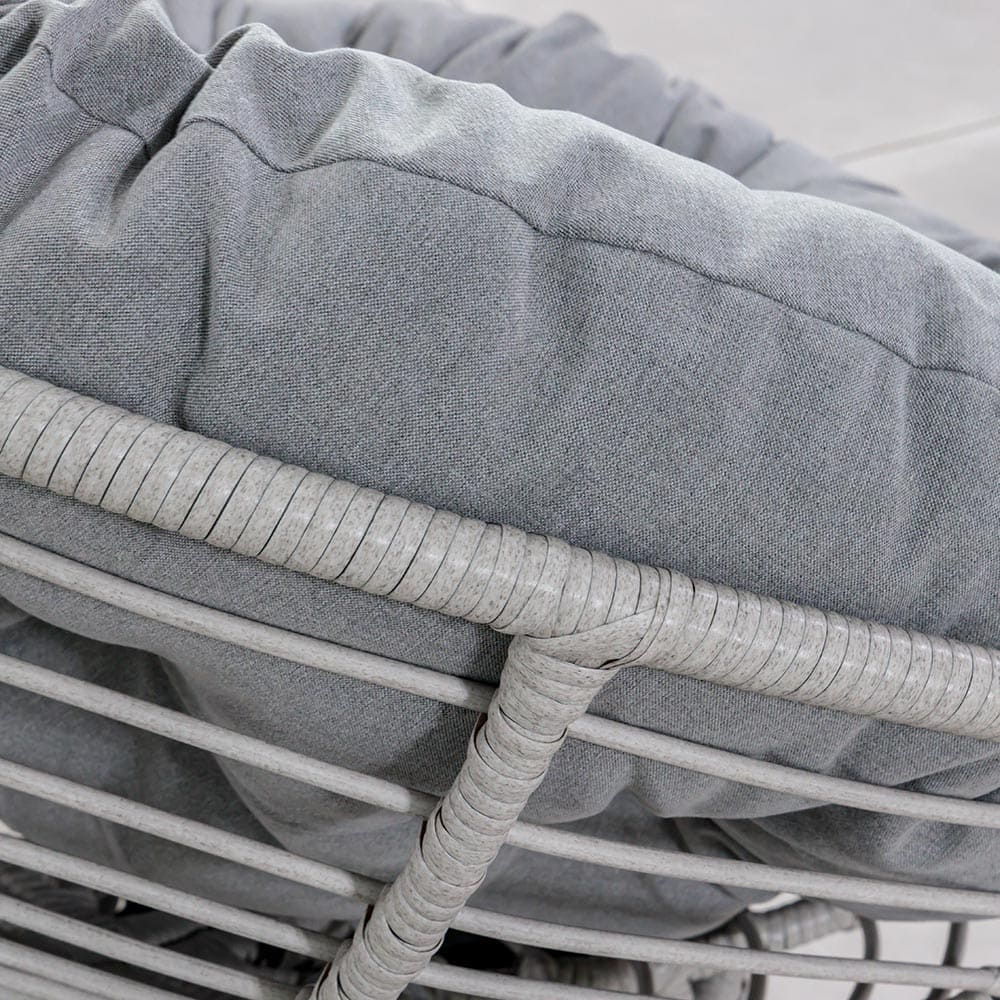 Nest Swivel Rattan Chair Shell Grey