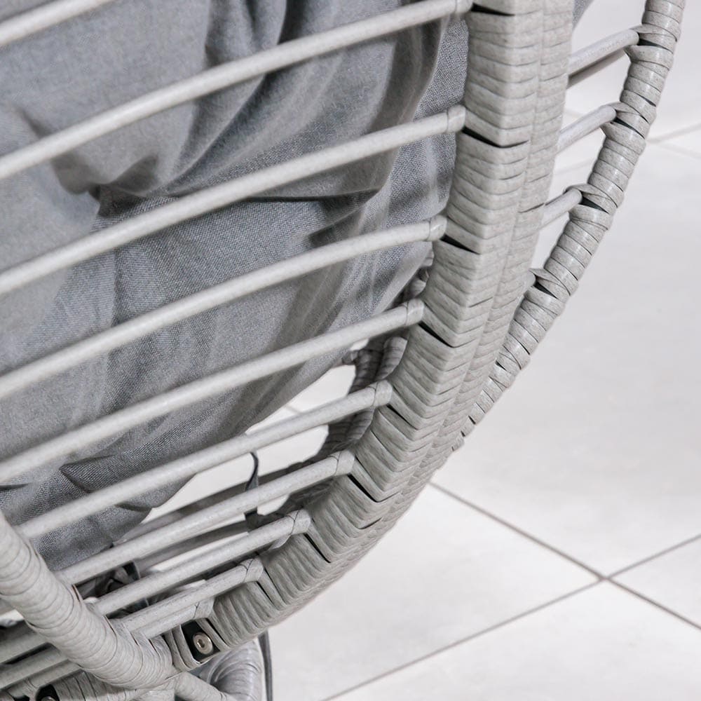 Nest Swivel Rattan Chair Shell Grey