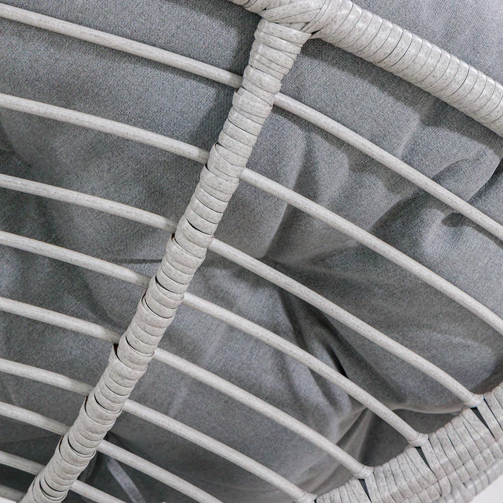 Nest Swivel Rattan Chair Shell Grey